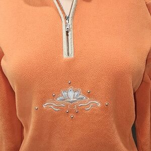 Bogner Orange Fleece Sweatshirt with Embroidery